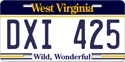 WV license plate DXI425
