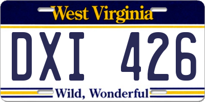 WV license plate DXI426