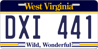 WV license plate DXI441