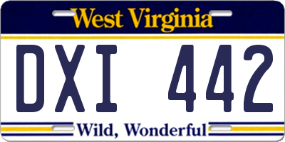 WV license plate DXI442