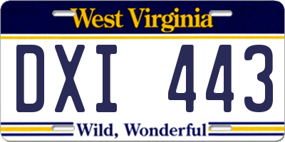 WV license plate DXI443