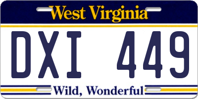 WV license plate DXI449