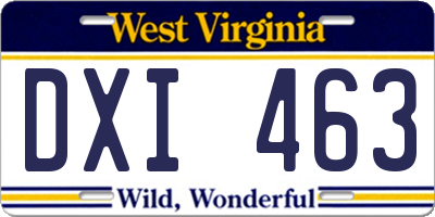 WV license plate DXI463
