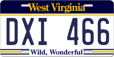 WV license plate DXI466