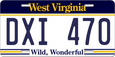 WV license plate DXI470