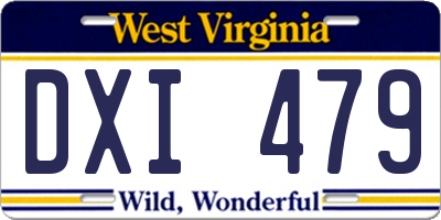 WV license plate DXI479