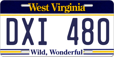 WV license plate DXI480