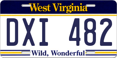 WV license plate DXI482