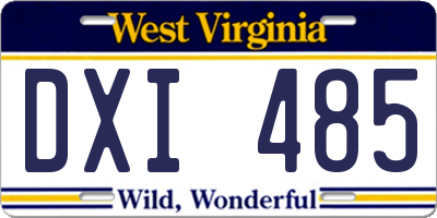 WV license plate DXI485