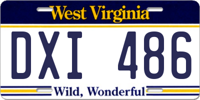 WV license plate DXI486