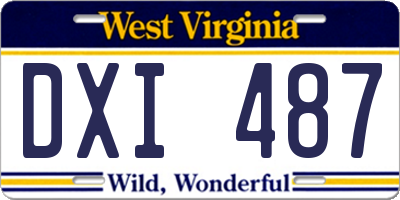 WV license plate DXI487