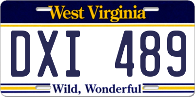 WV license plate DXI489