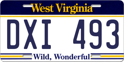 WV license plate DXI493