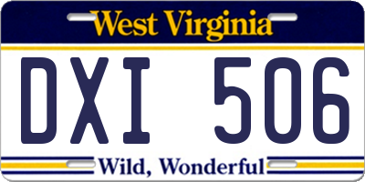 WV license plate DXI506
