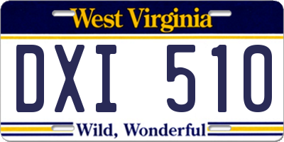 WV license plate DXI510