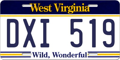WV license plate DXI519