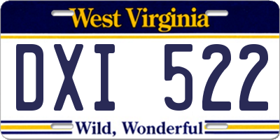 WV license plate DXI522