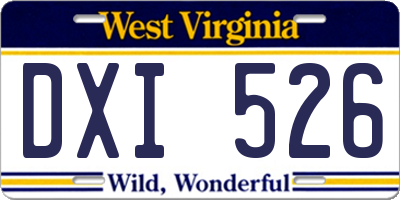 WV license plate DXI526