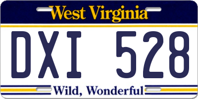 WV license plate DXI528