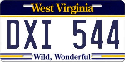 WV license plate DXI544