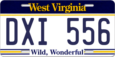 WV license plate DXI556