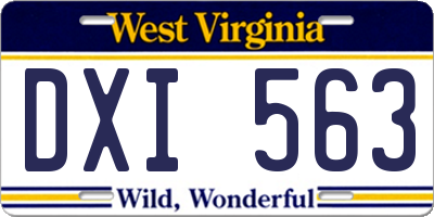 WV license plate DXI563
