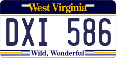 WV license plate DXI586