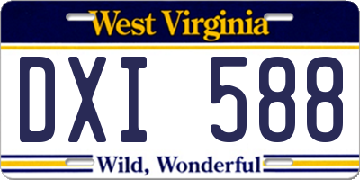 WV license plate DXI588
