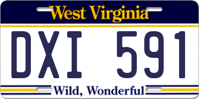 WV license plate DXI591