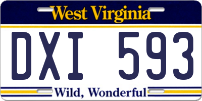 WV license plate DXI593