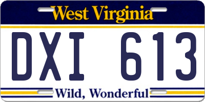 WV license plate DXI613