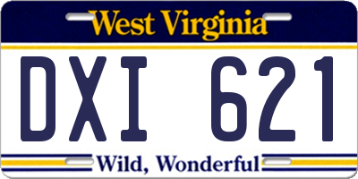 WV license plate DXI621