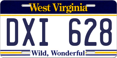WV license plate DXI628