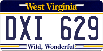 WV license plate DXI629