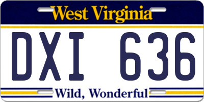 WV license plate DXI636