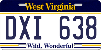 WV license plate DXI638
