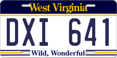 WV license plate DXI641