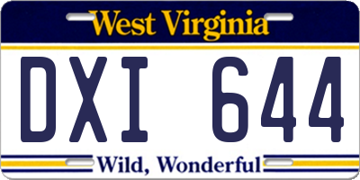 WV license plate DXI644