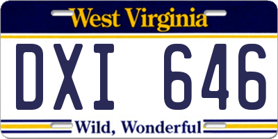 WV license plate DXI646