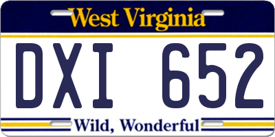 WV license plate DXI652
