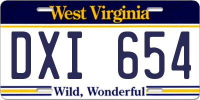WV license plate DXI654