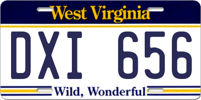 WV license plate DXI656
