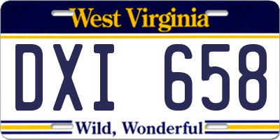 WV license plate DXI658
