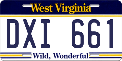 WV license plate DXI661