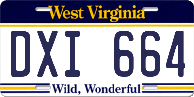 WV license plate DXI664