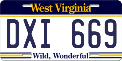WV license plate DXI669