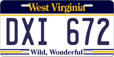 WV license plate DXI672
