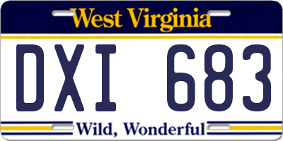WV license plate DXI683