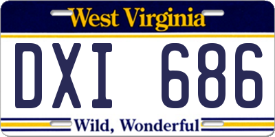 WV license plate DXI686
