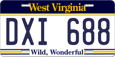 WV license plate DXI688